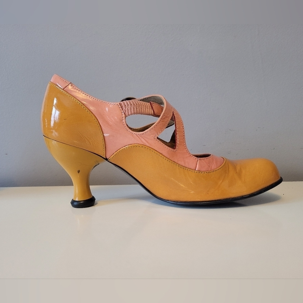 Fluevog Bellevue Pearl Hart Criss Crossed Mary Jane Heel, GUC, Size 7.5 - Picture 6 of 16
